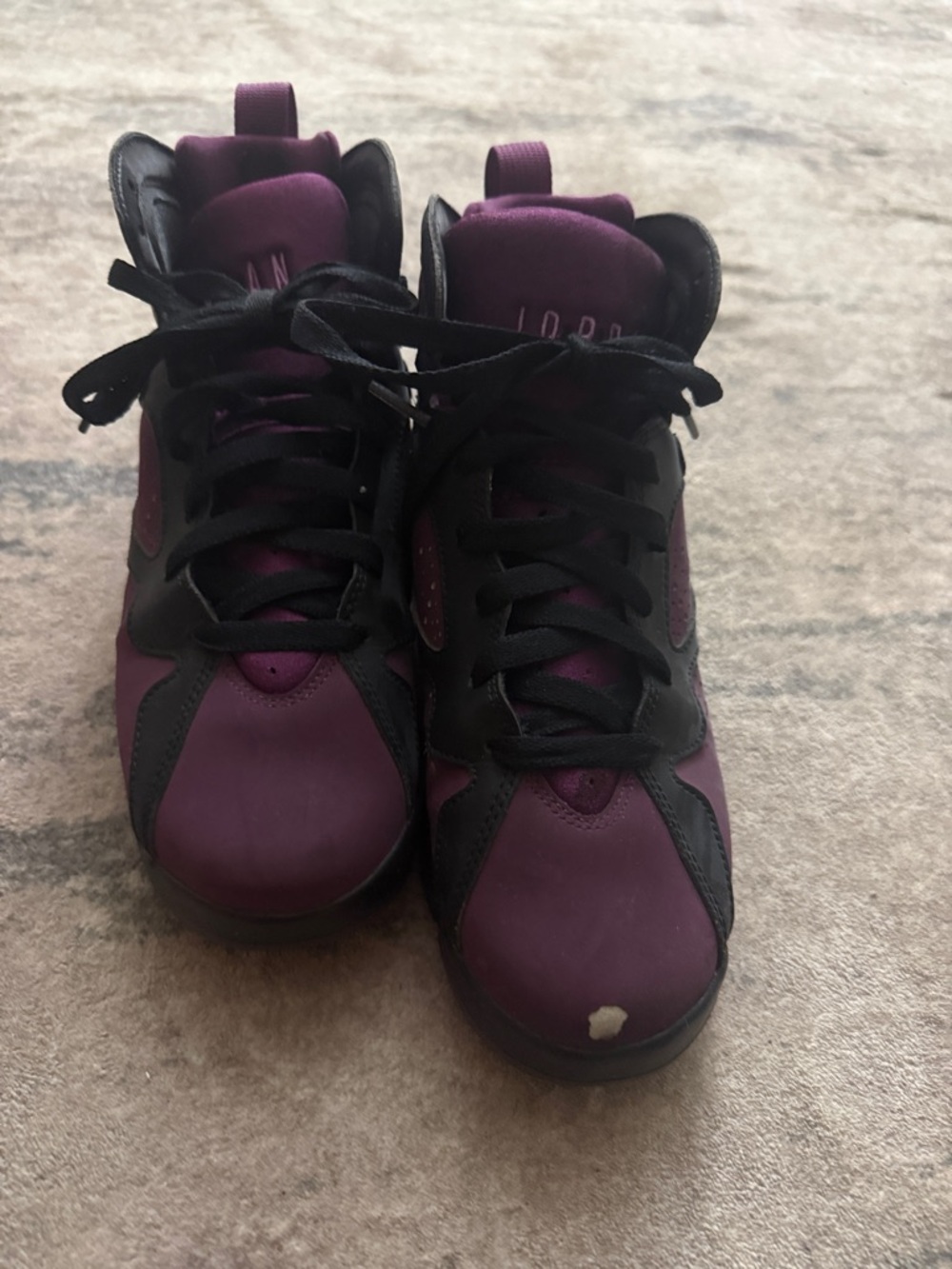 Jordan Kids Purple and Black Sneakers